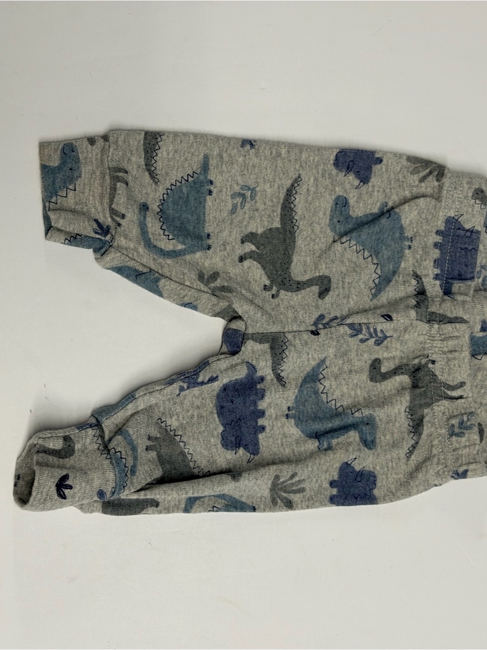 Kids Gray Dino Print Jogger Sweatpants